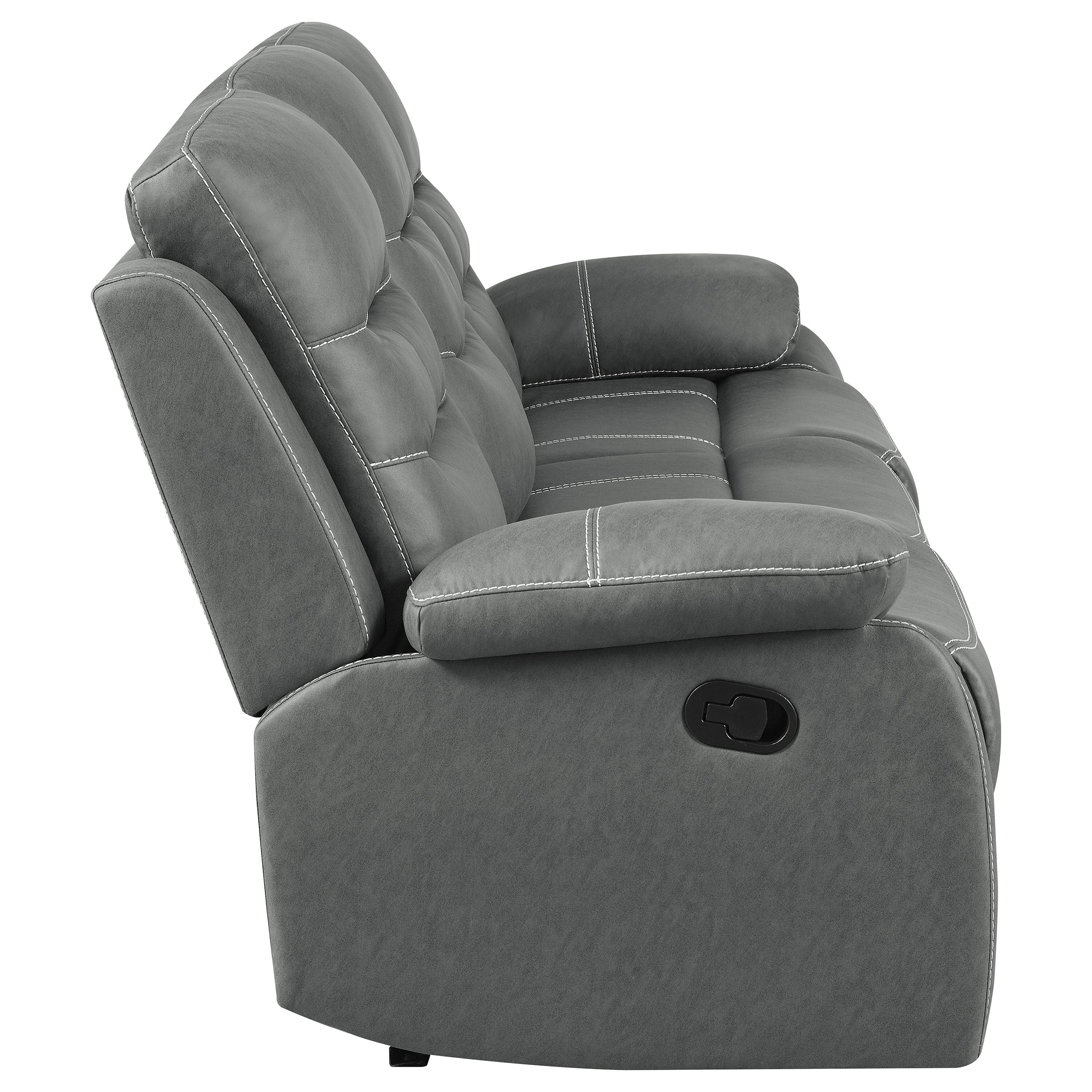Nova  Upholstered Padded Arm Sofa Set Dark Grey