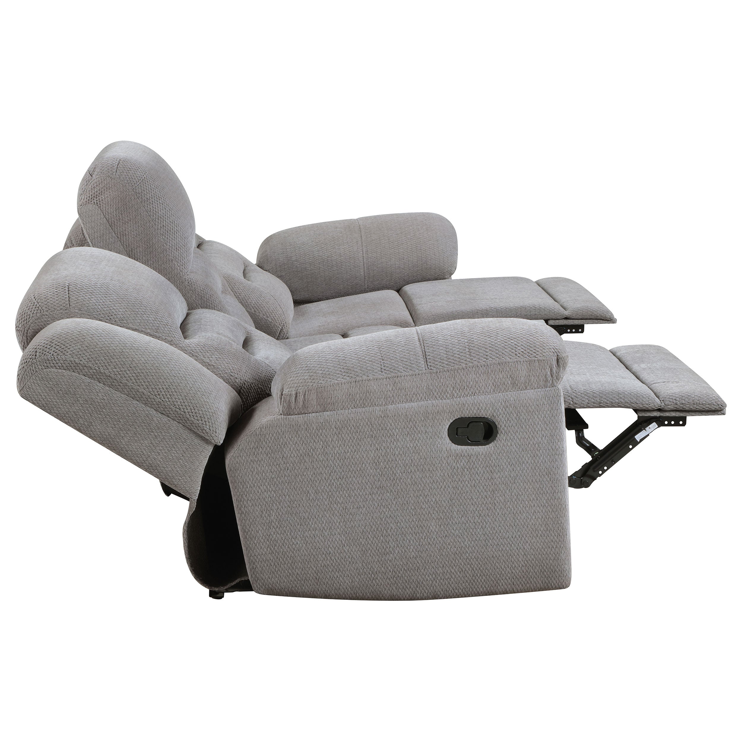 Gilson  Chenille Upholstered Reclining Sofa Set Grey