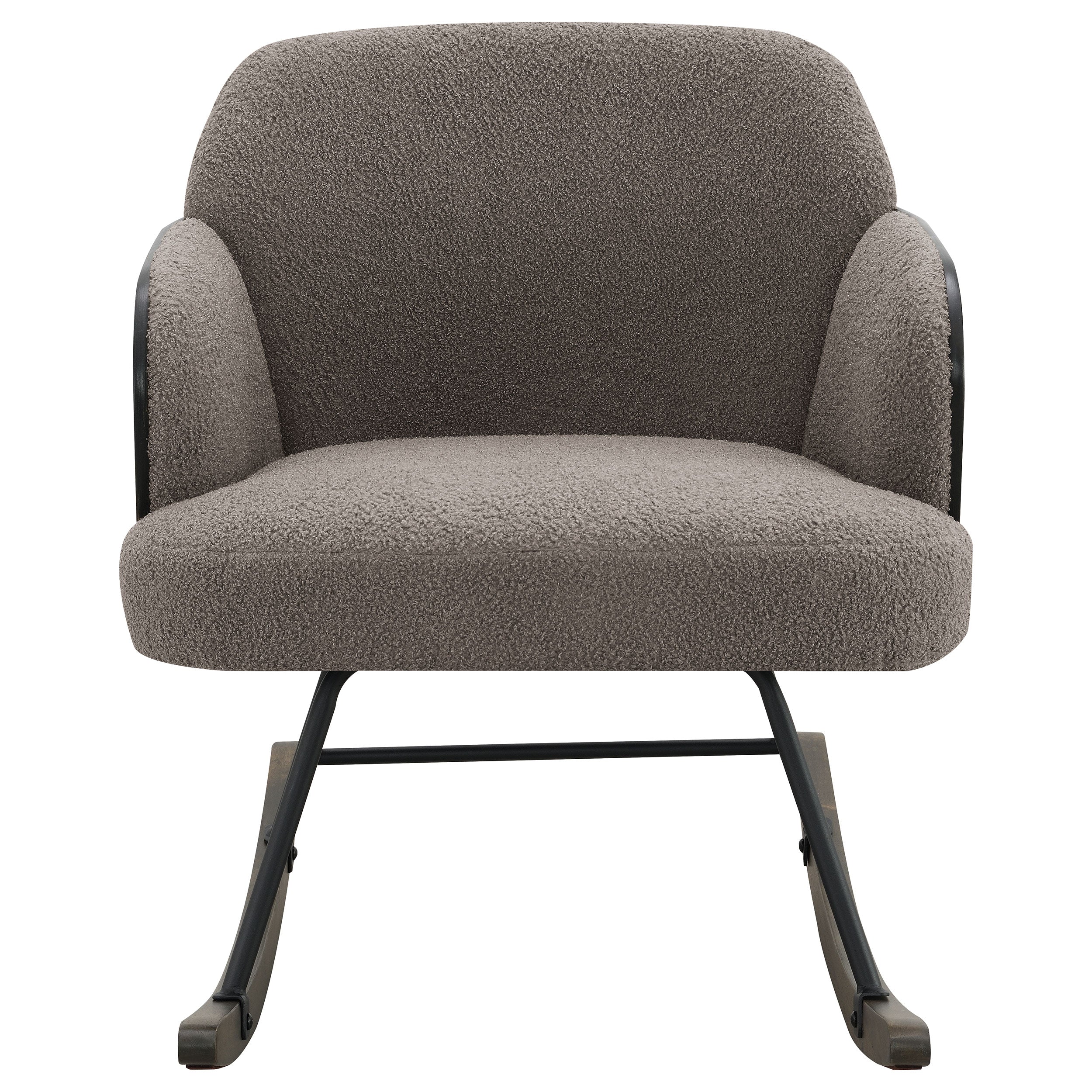 Paige Boucle Upholstered Mid Back Rocking Chair Beige