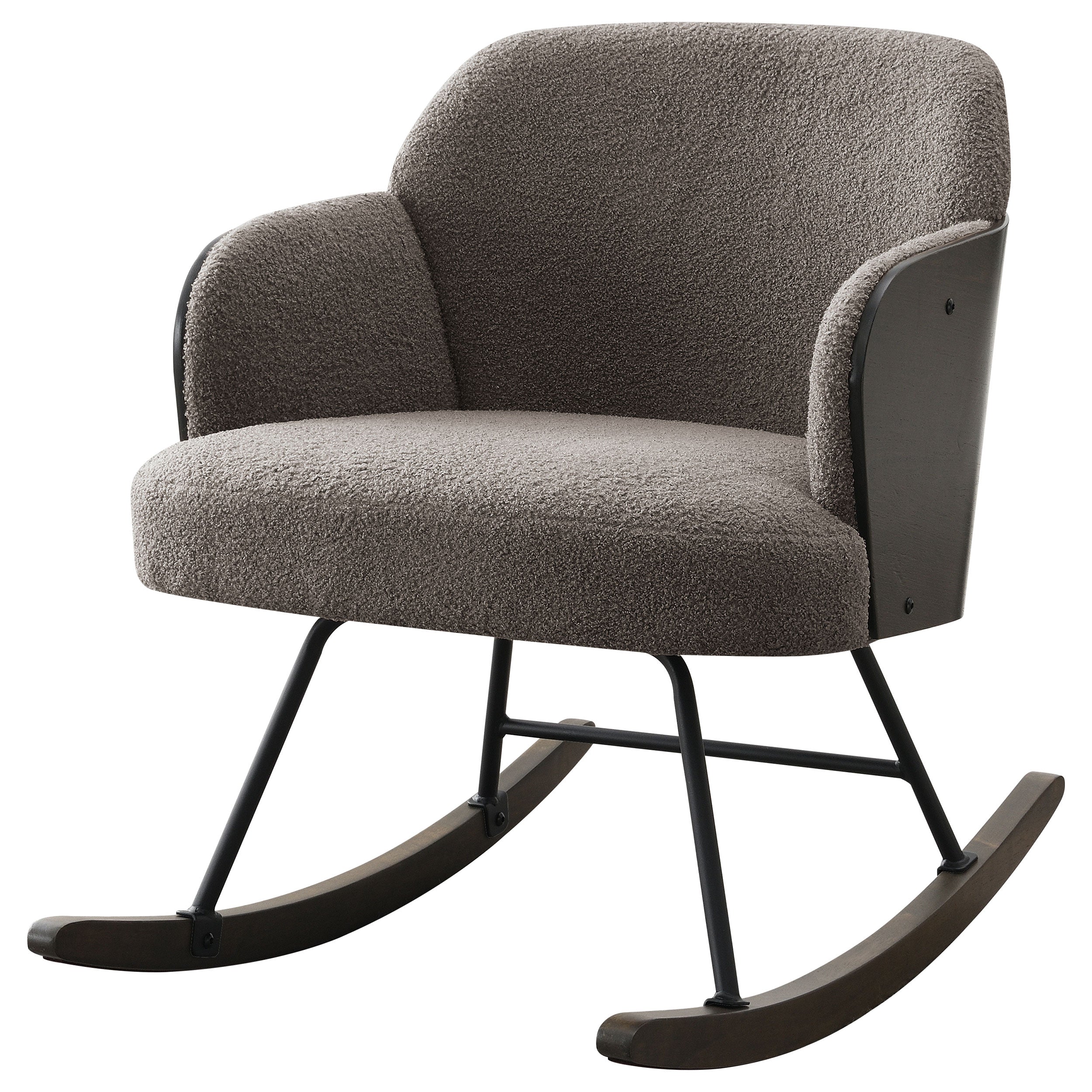 Paige Boucle Upholstered Mid Back Rocking Chair Beige