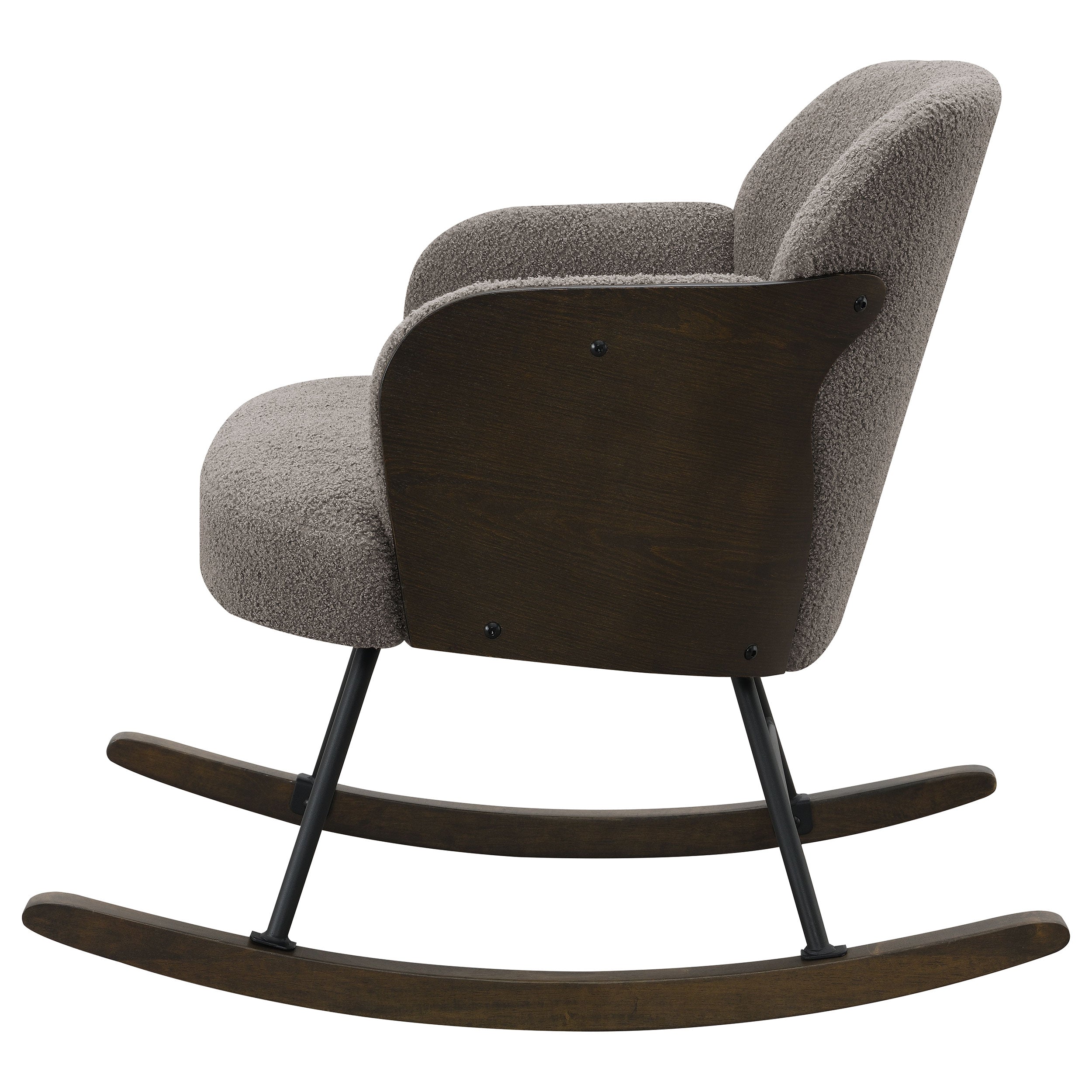 Paige Boucle Upholstered Mid Back Rocking Chair Beige