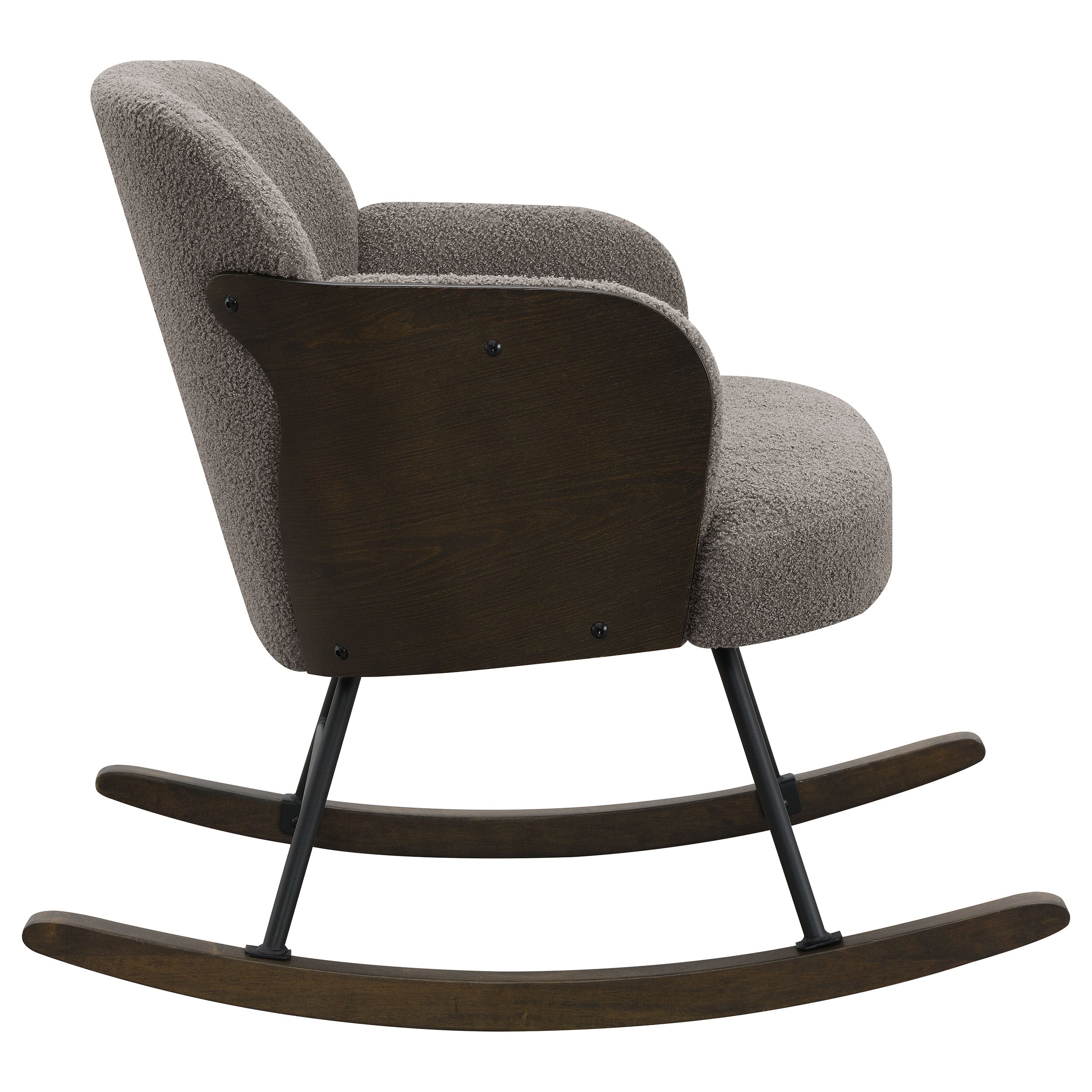 Paige Boucle Upholstered Mid Back Rocking Chair Beige
