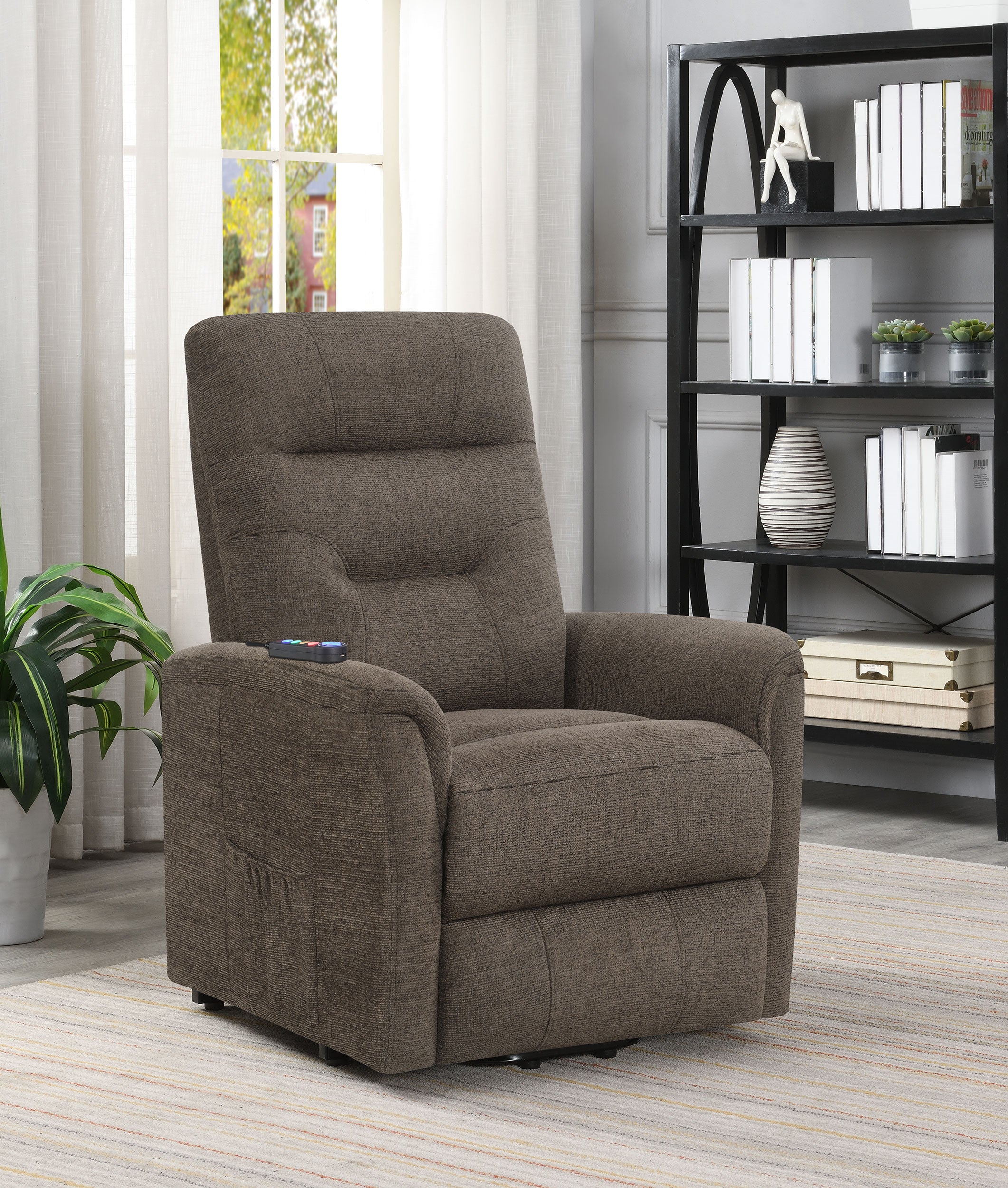Henrietta Upholstered Power Lift Massage Chair Beige