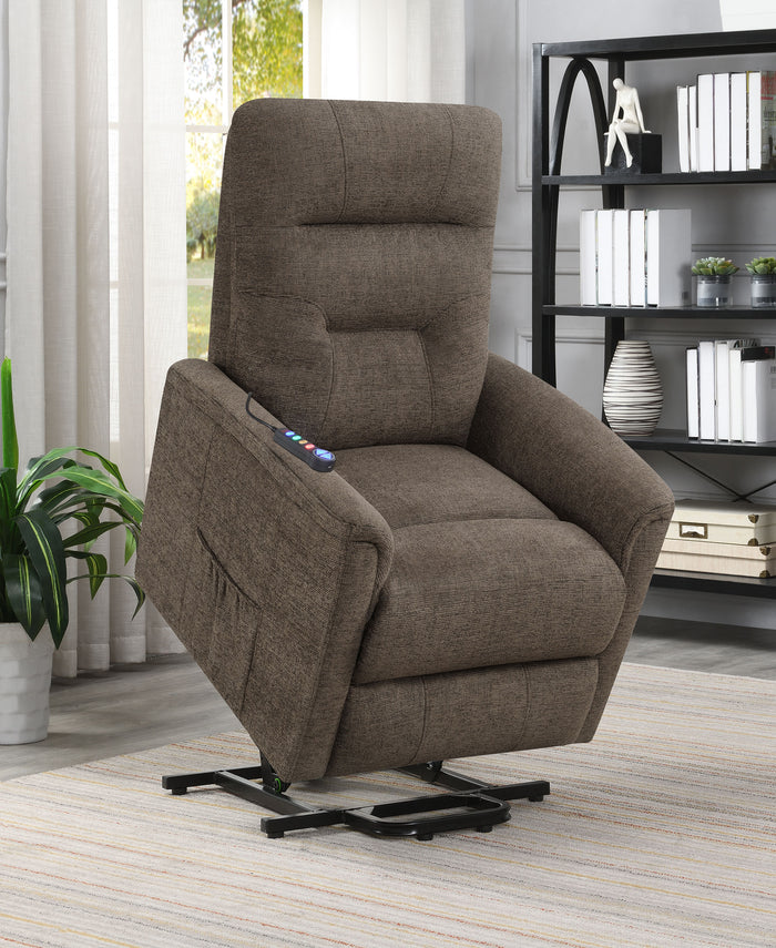 Henrietta Upholstered Power Lift Massage Chair Beige