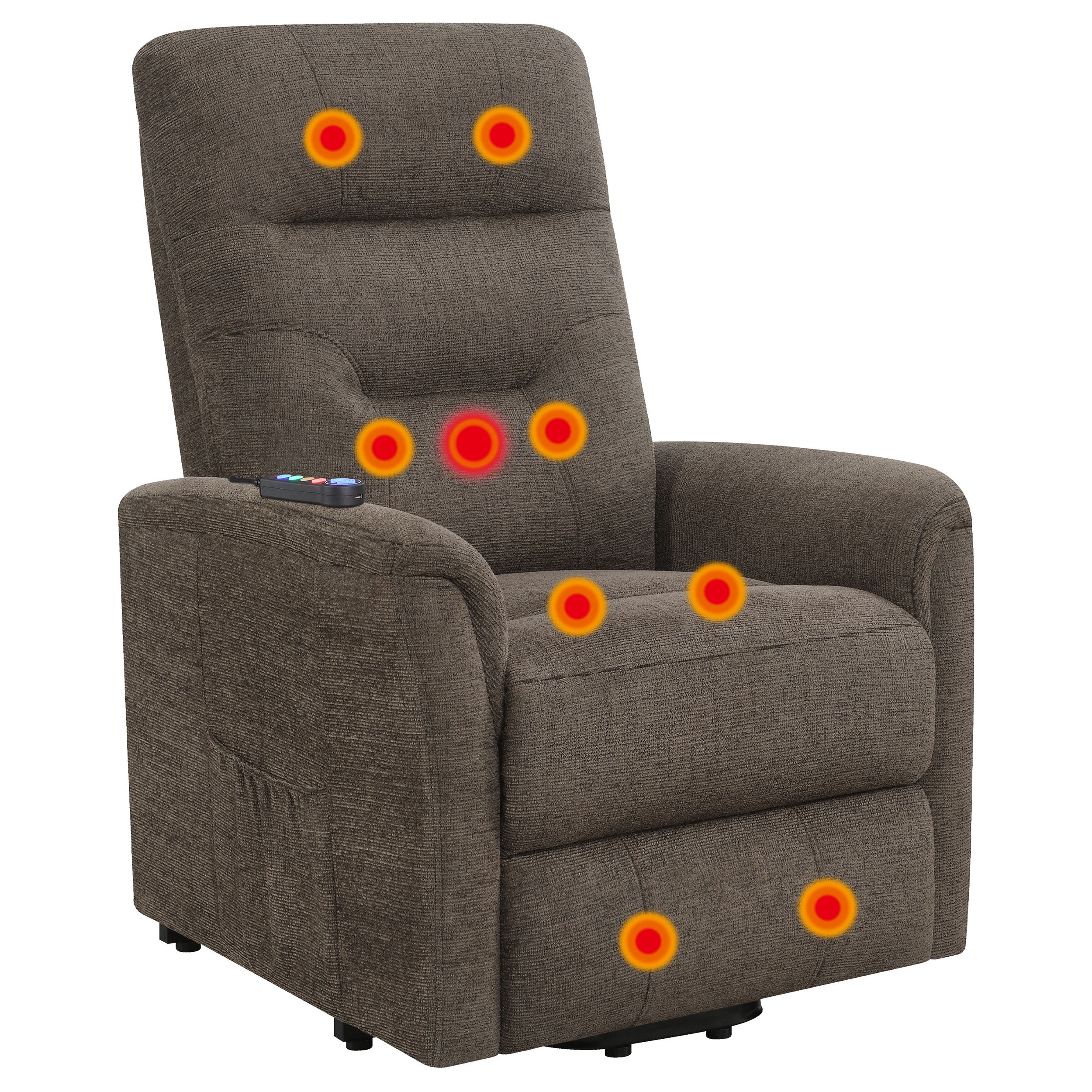 Henrietta Upholstered Power Lift Massage Chair Beige