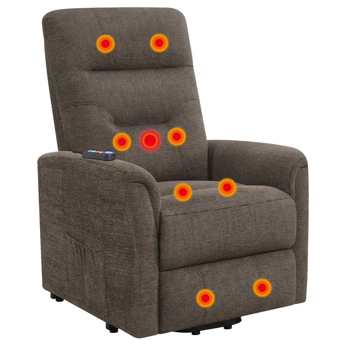Henrietta Upholstered Power Lift Massage Chair Beige