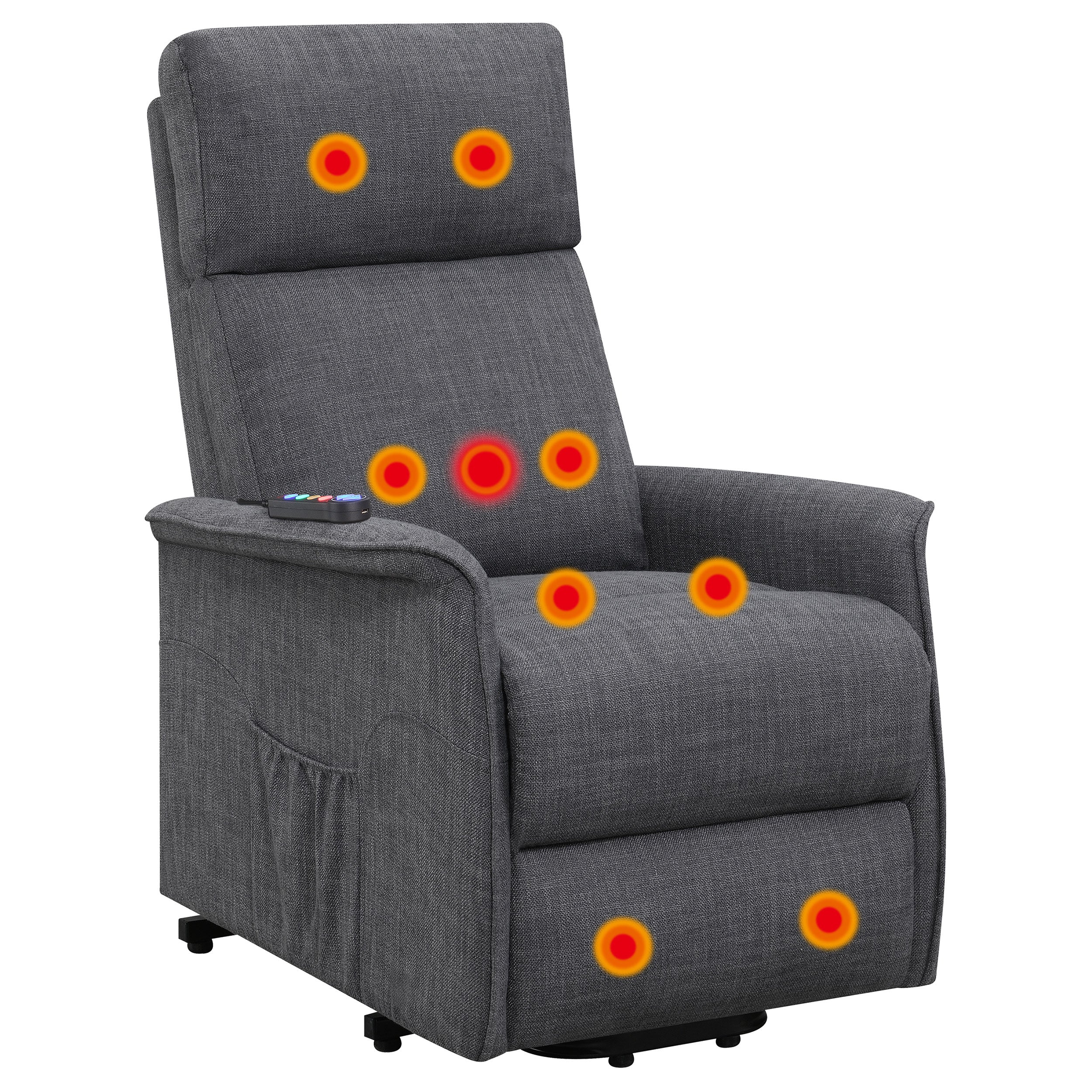 Herrera Upholstered Power Lift Massage Chair Beige