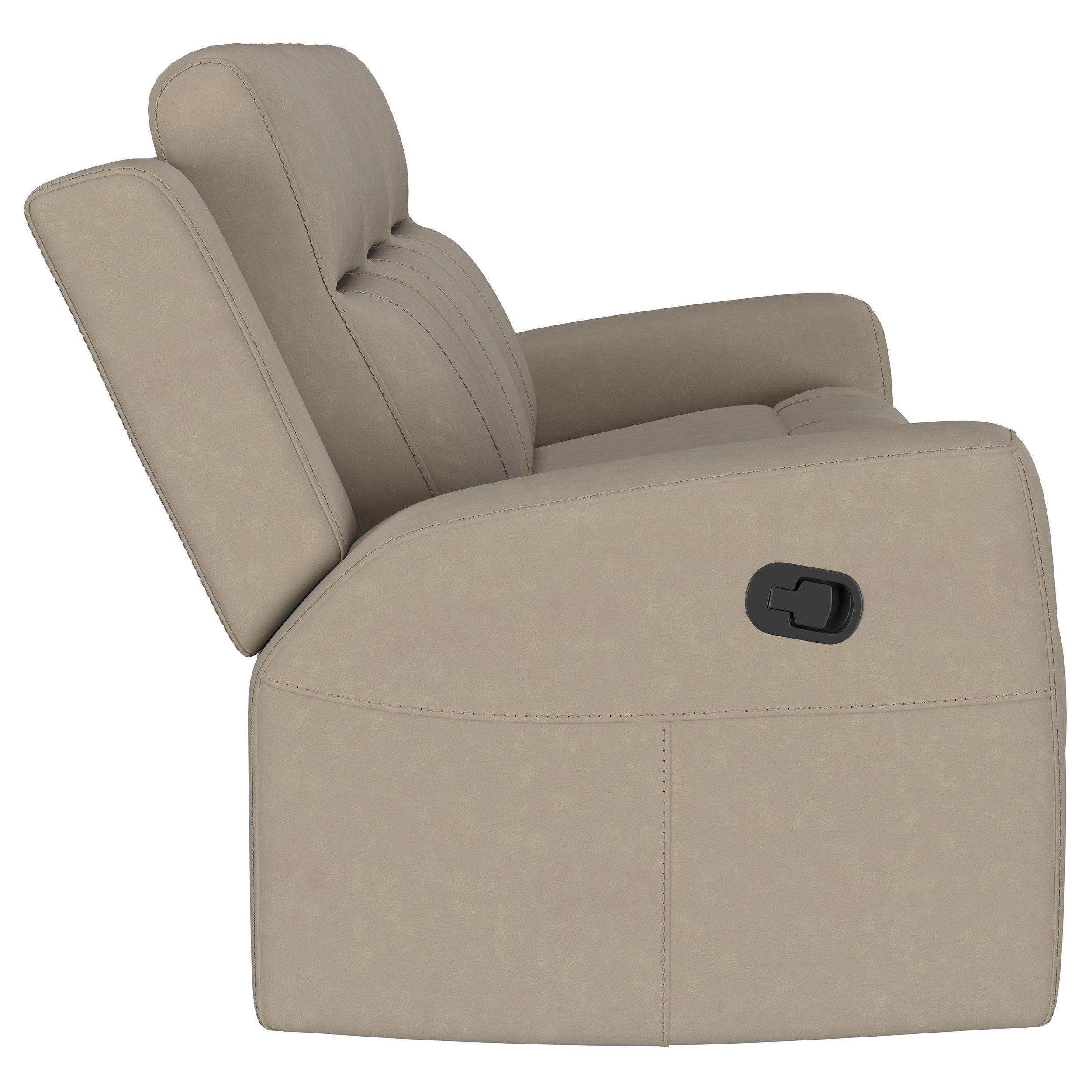 Brentwood  Upholstered Reclining Sofa Set Charcoal/Taupe