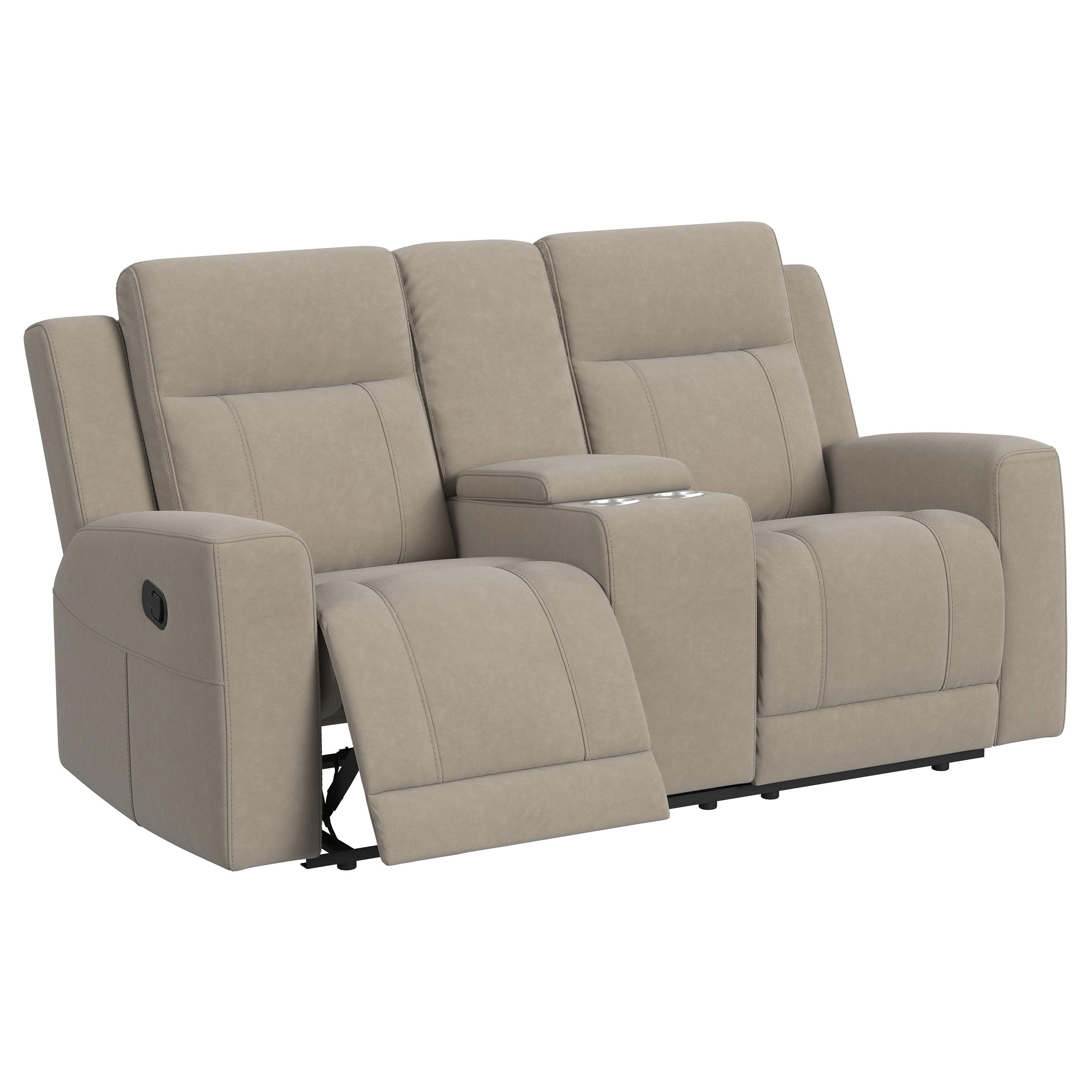 Brentwood  Upholstered Reclining Sofa Set Charcoal/Taupe