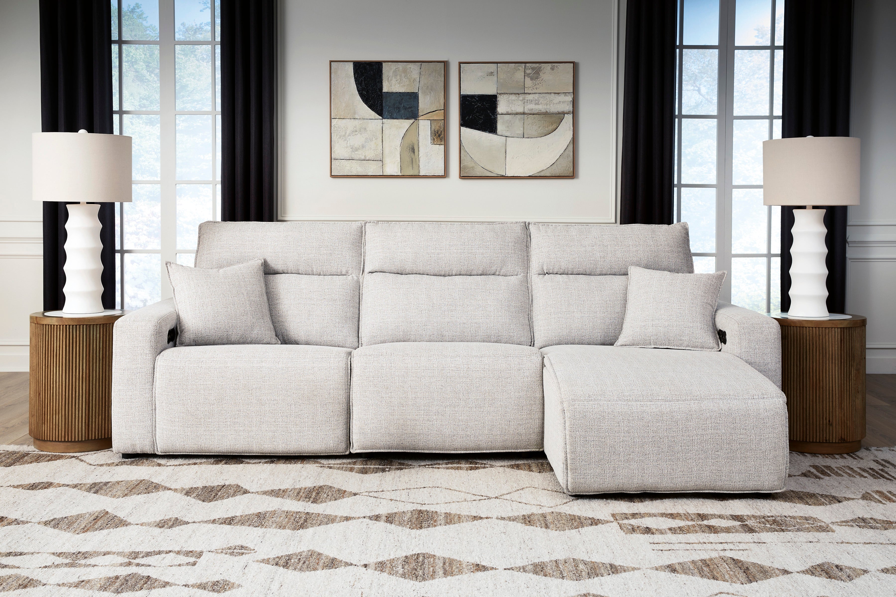 Nuvella II Power Reclining Sectional - Stone
