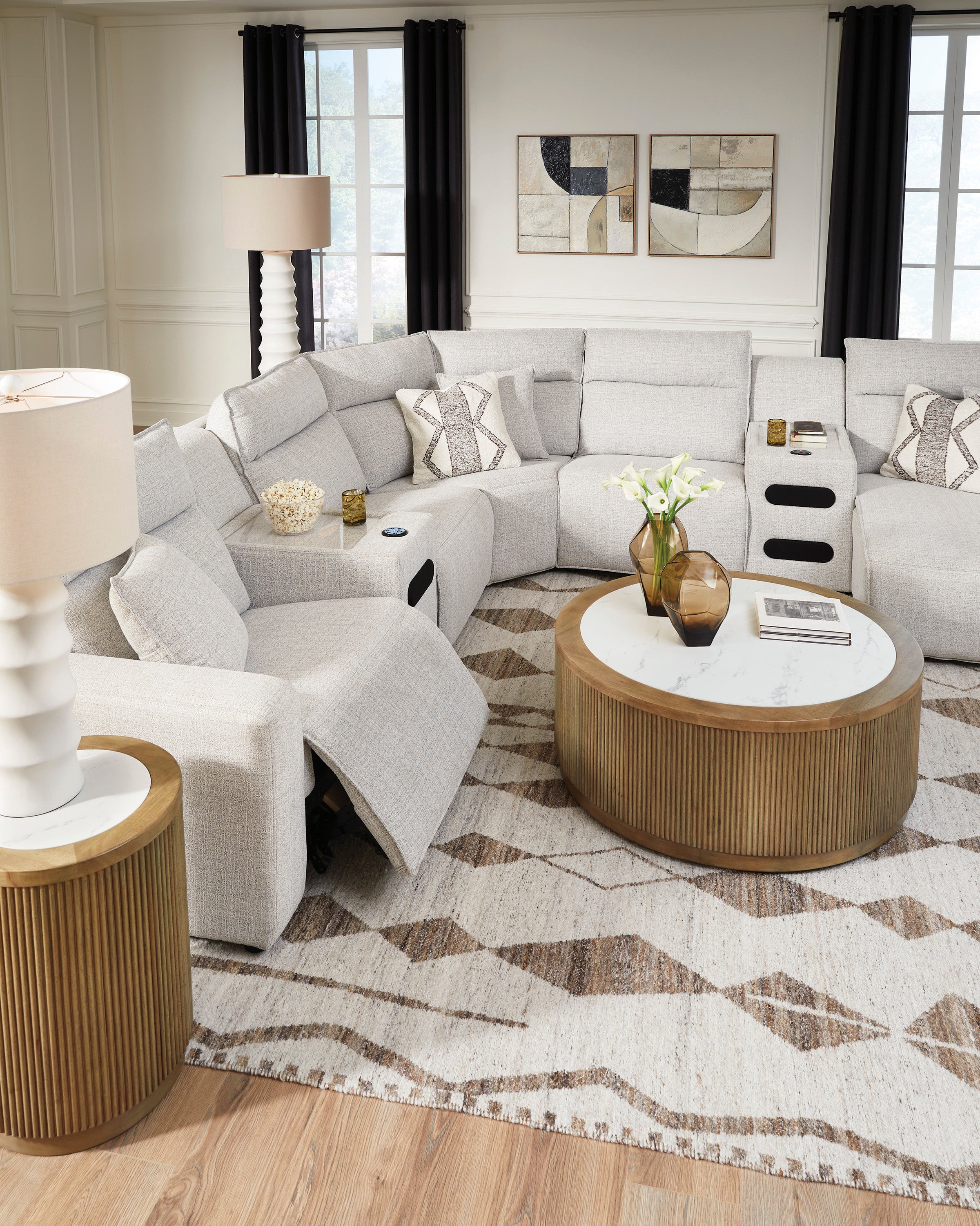 Nuvella II Power Reclining Sectional - Stone