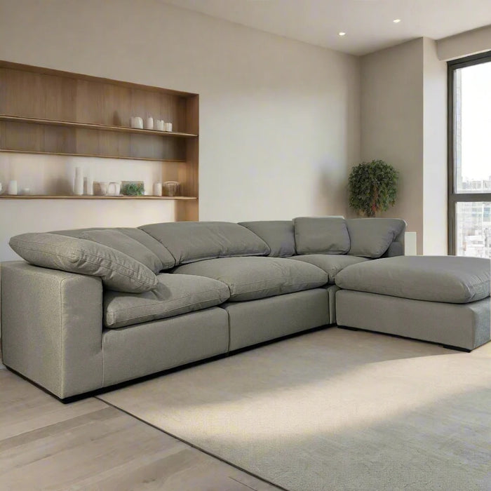 Luxe Dream Performance Bouclé Square Arm Cloud - Slate Grey