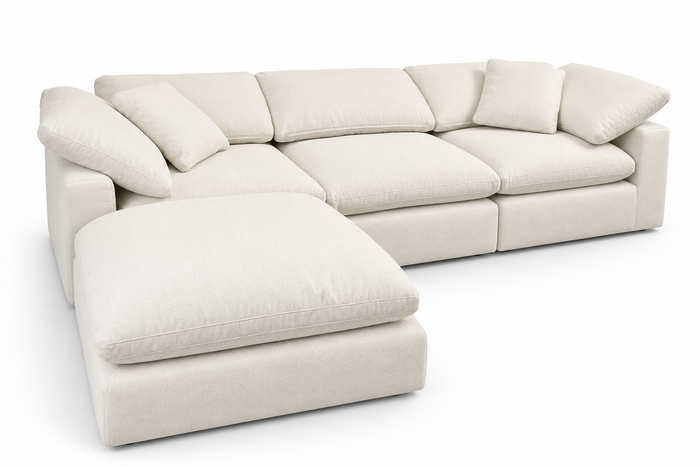 Luxe Dream Performance Bouclé Square Arm Cloud - Ivory