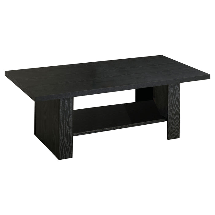 Rodez  Engineered Wood Coffee Table Set Black Oak