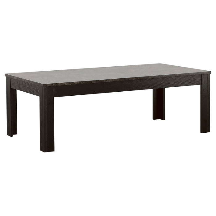 Rhodes  Faux Marble Top Coffee Table Set Brown