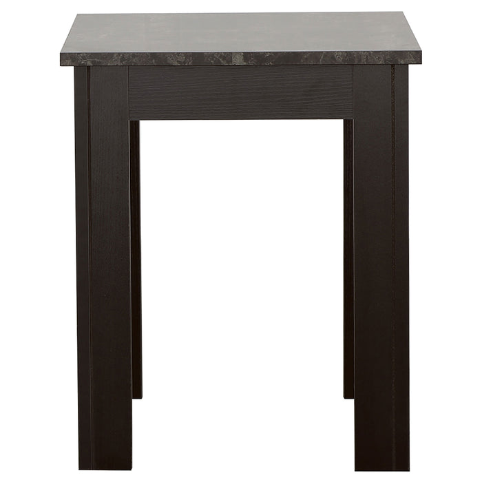 Rhodes  Faux Marble Top Coffee Table Set Brown