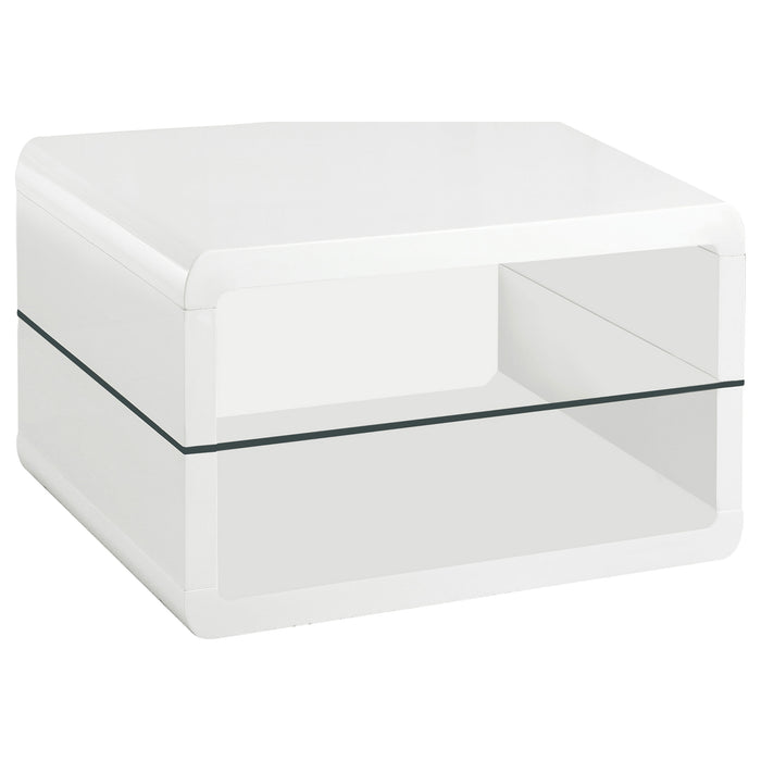Elana  Coffee and End Table Set White High Gloss