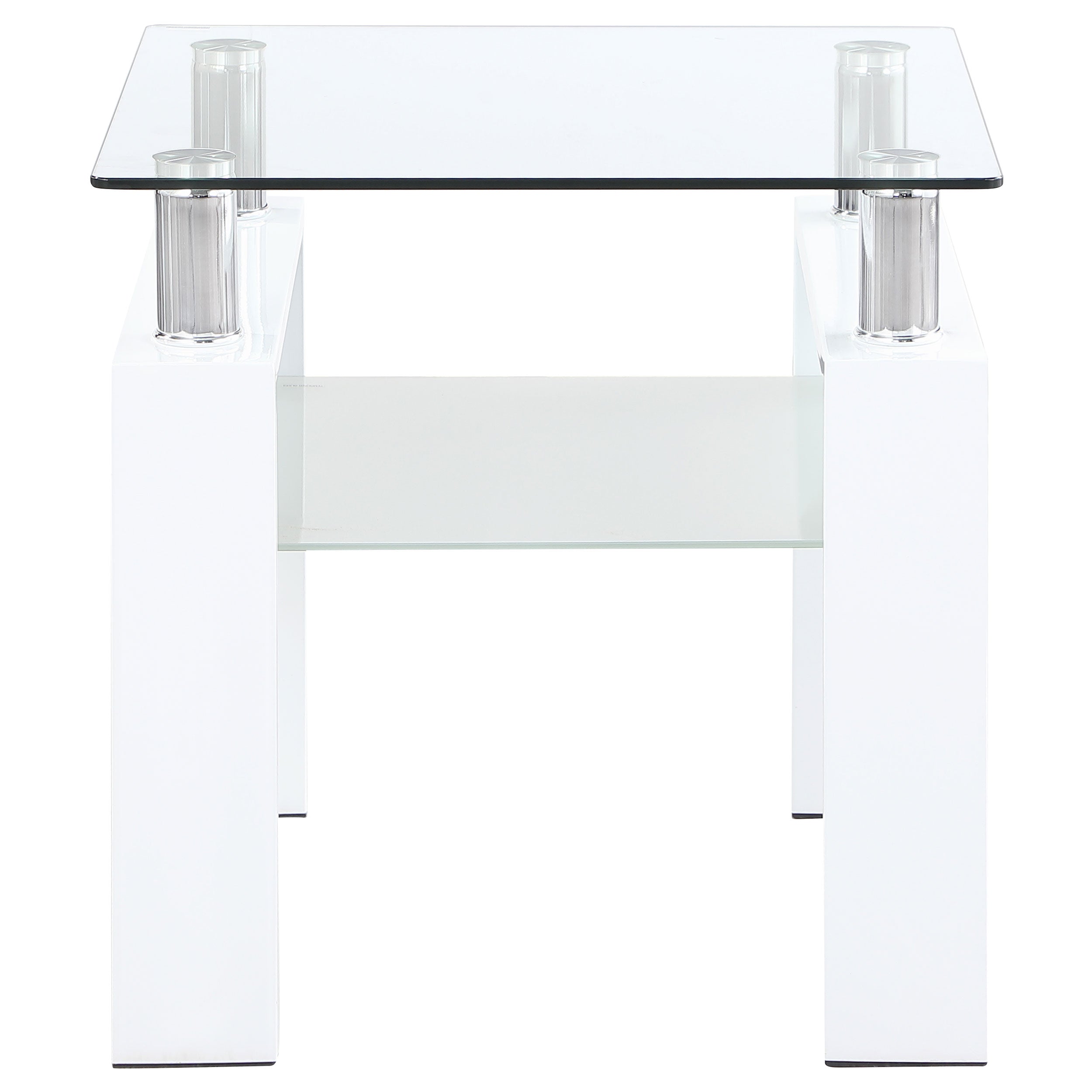 Dyer 1-shelf Square Glass Top Side End Table Black