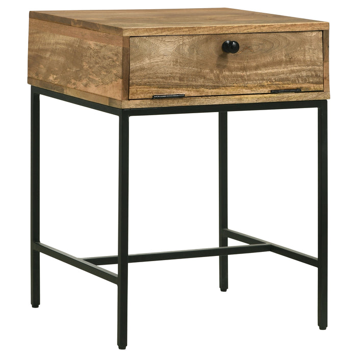 Stephie  Square Coffee and End Table Set Honey Brown