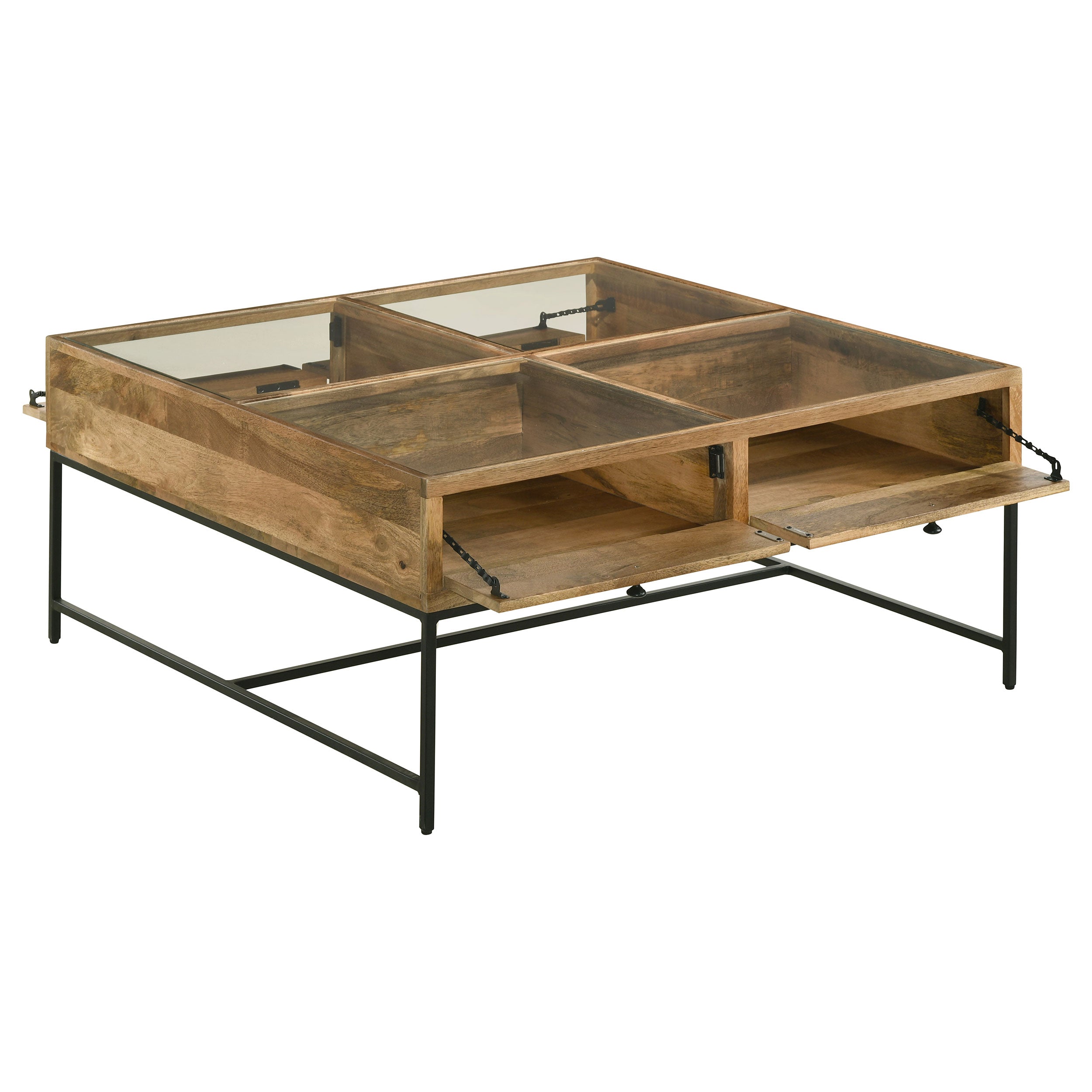 Stephie  Square Coffee and End Table Set Honey Brown