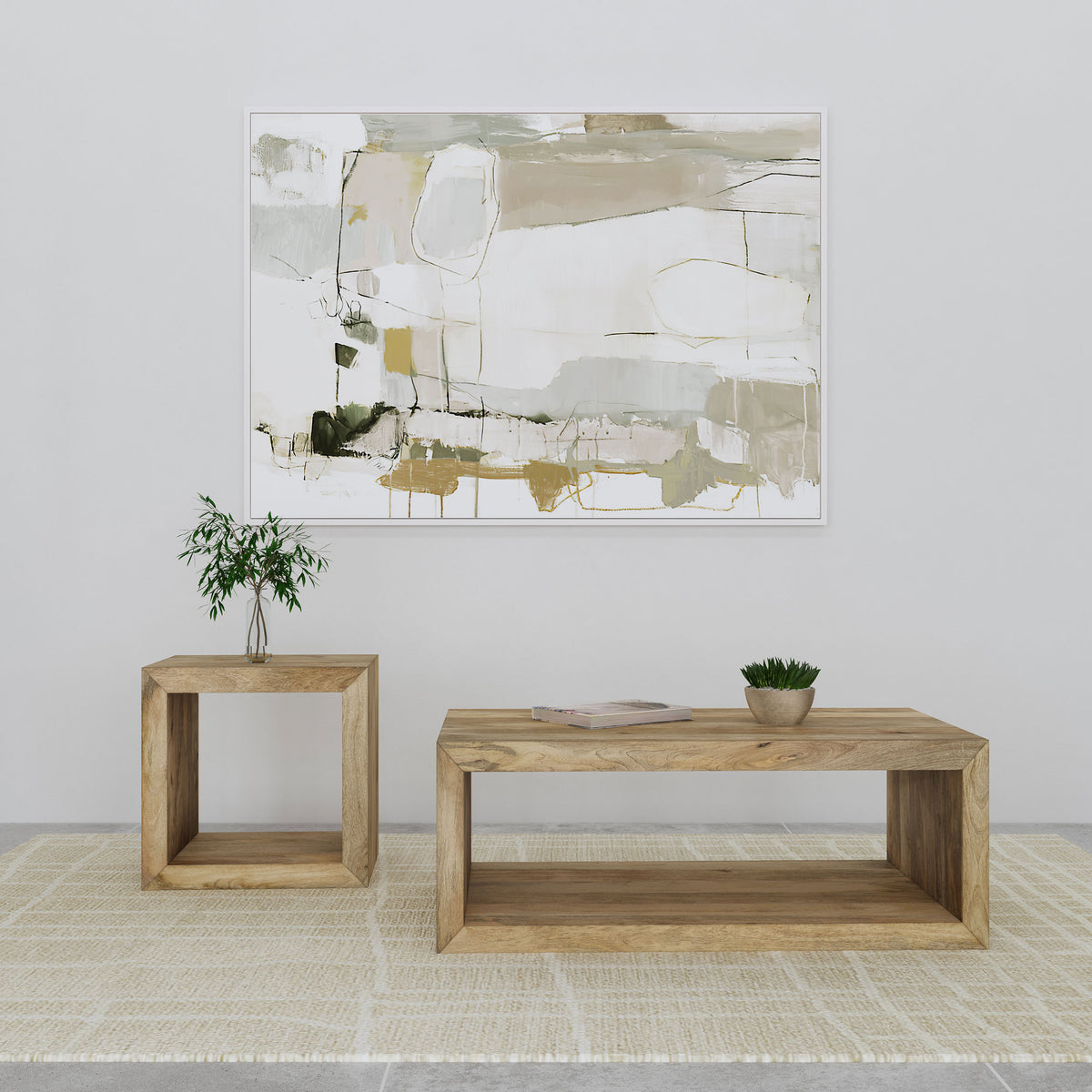 Benton Solid Mango Coffee and End Table Set Natural