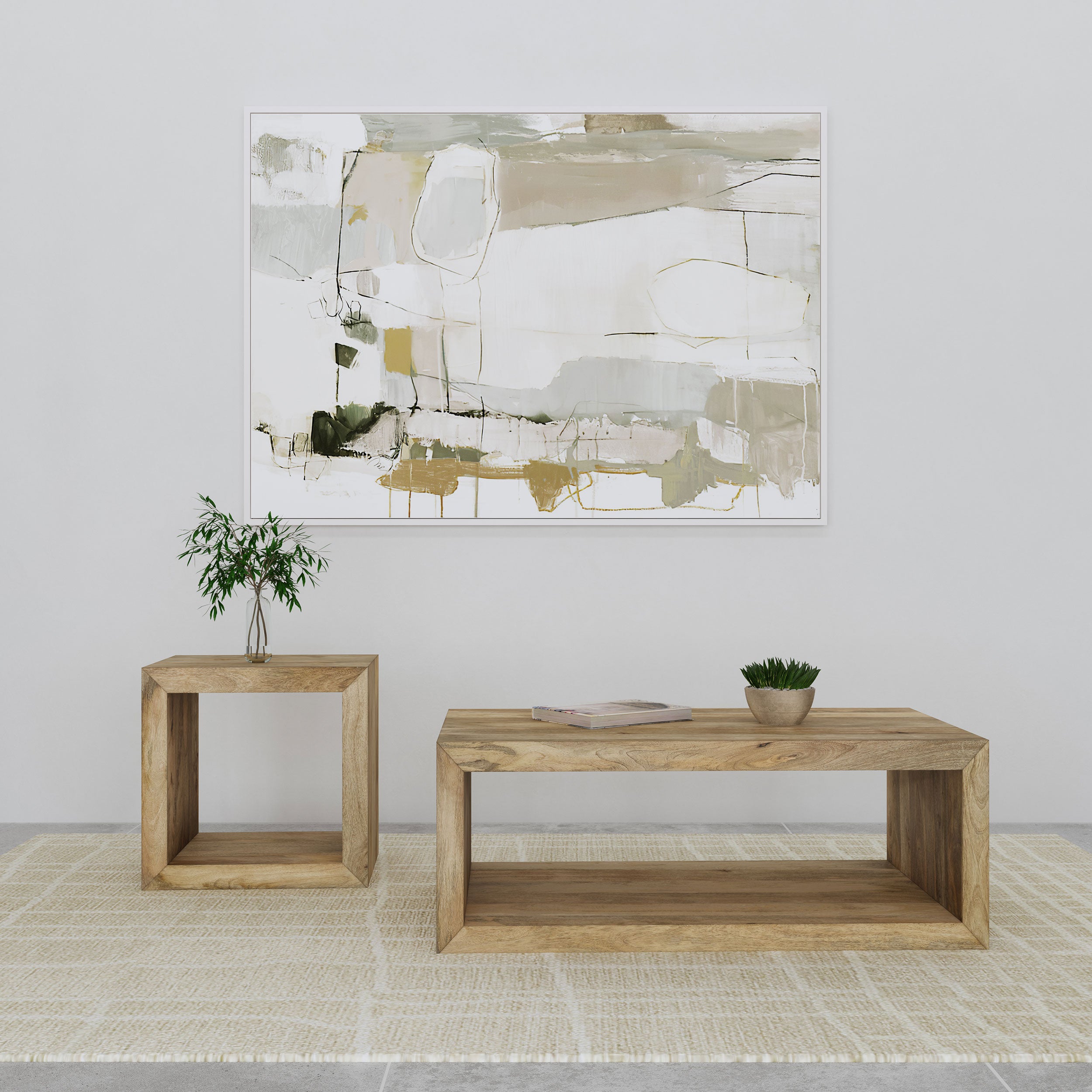 Benton Solid Mango Coffee and End Table Set Natural