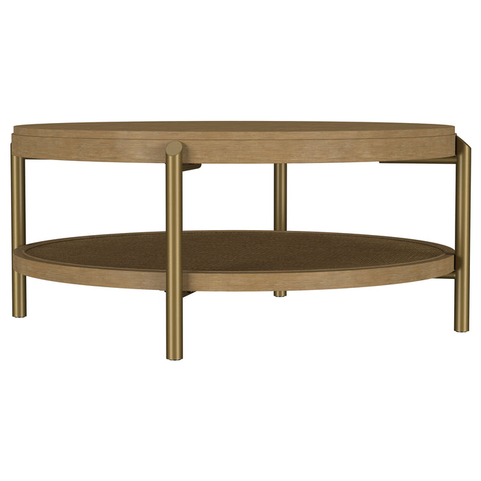 Arini Round Coffee Table With Storage Shelf