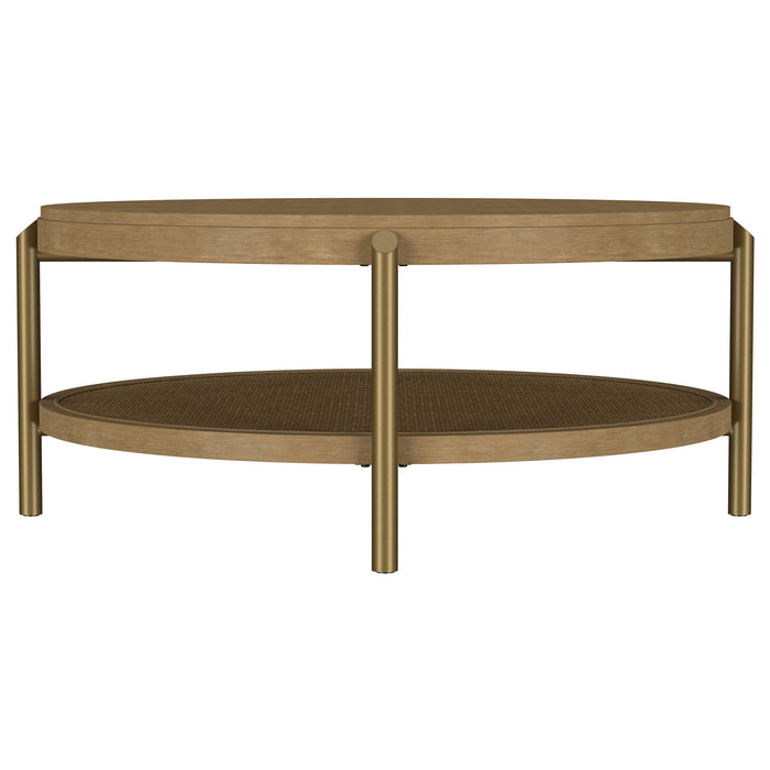 Arini Round Coffee Table With Storage Shelf