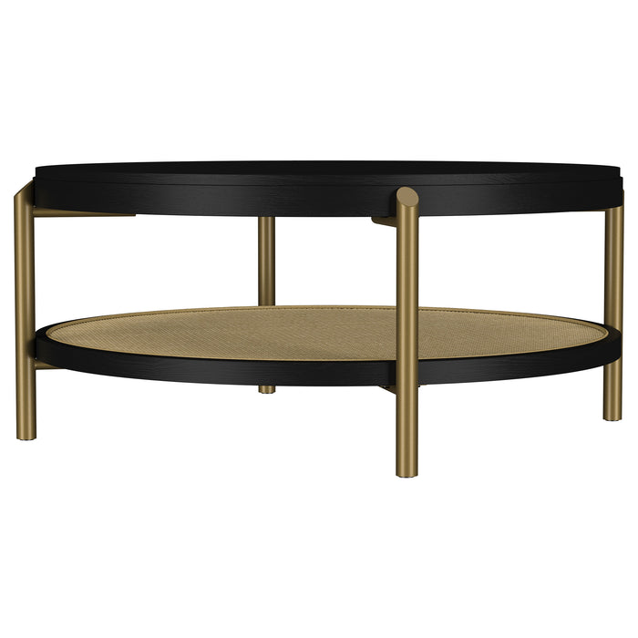Arini Round Coffee Table With Storage Shelf