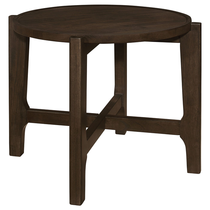 Cota  Solid Wood Coffee and End Table Set Dark Brown