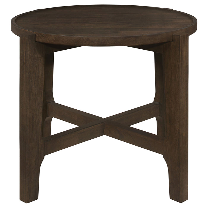 Cota  Solid Wood Coffee and End Table Set Dark Brown