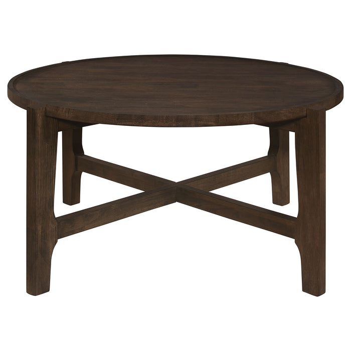 Cota  Solid Wood Coffee and End Table Set Dark Brown