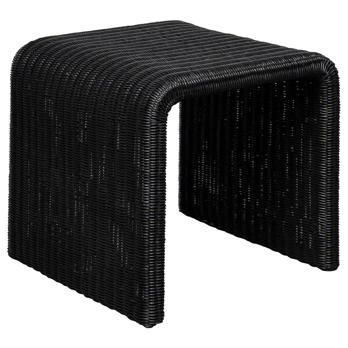 Cahya  Rattan Coffee and End Table Set Black