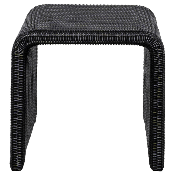 Cahya  Rattan Coffee and End Table Set Black