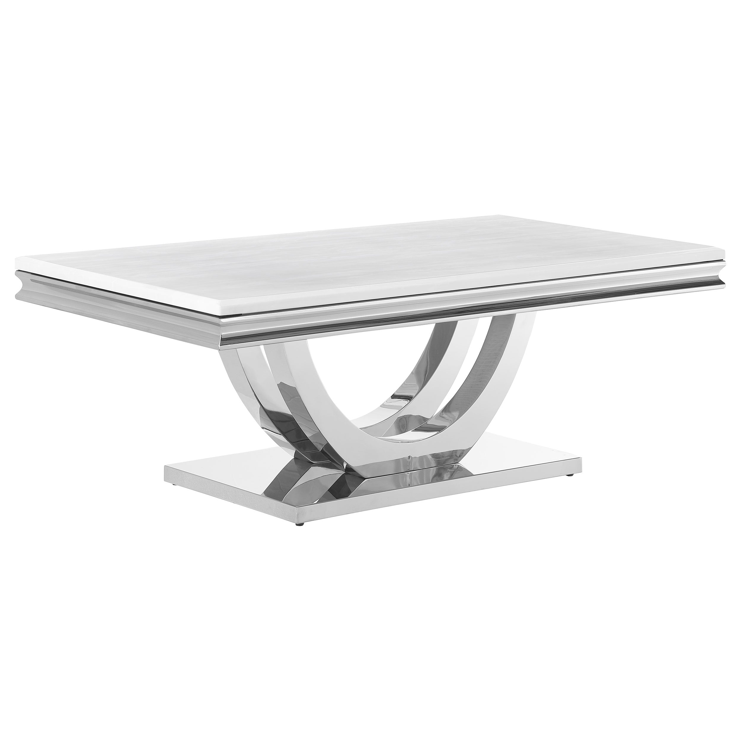 Kerwin  Rectangular Coffee and End Table Set Chrome