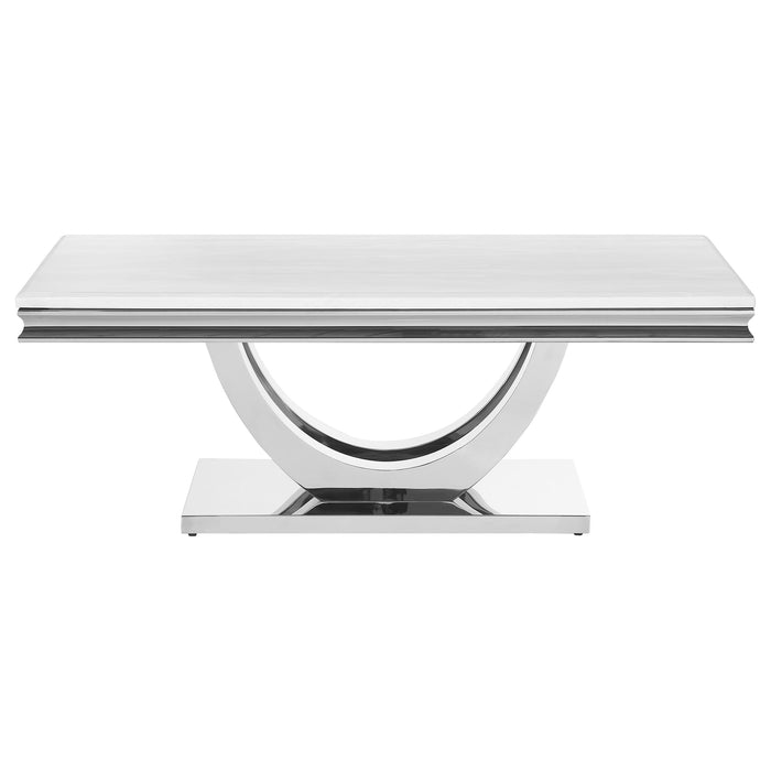 Kerwin  Rectangular Coffee and End Table Set Chrome