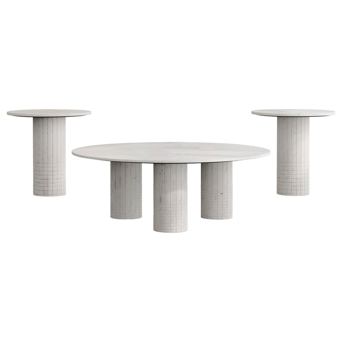 Astoria Marble Coffee and End Table Set White