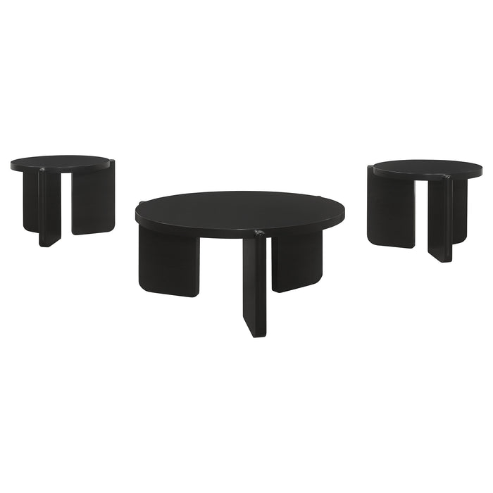 Cordova  Solid Wood Coffee and End Table Set Black