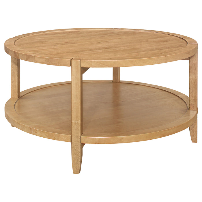 Camillo  Round Coffee and End Table Set Maple