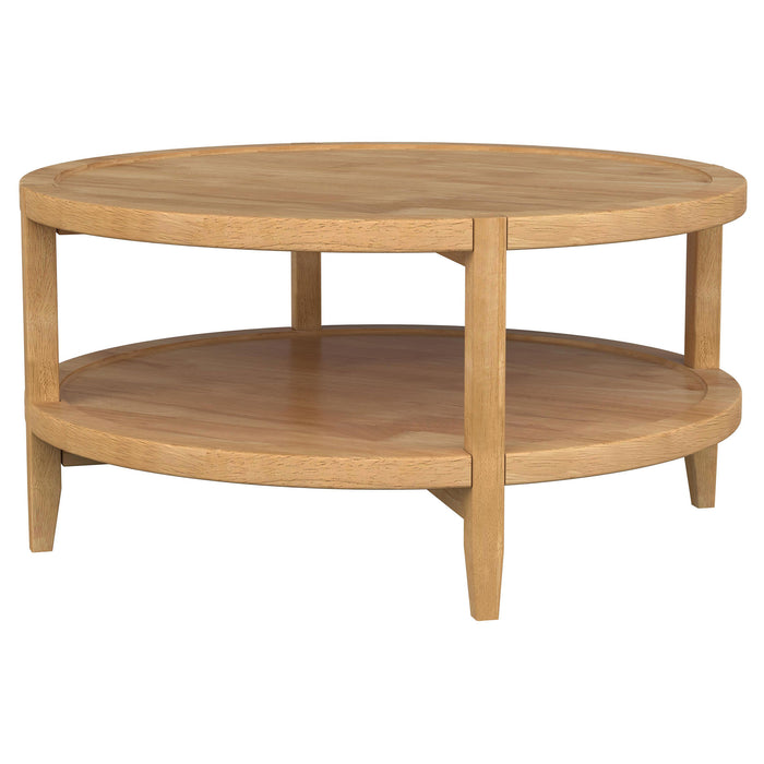 Camillo  Round Coffee and End Table Set Maple