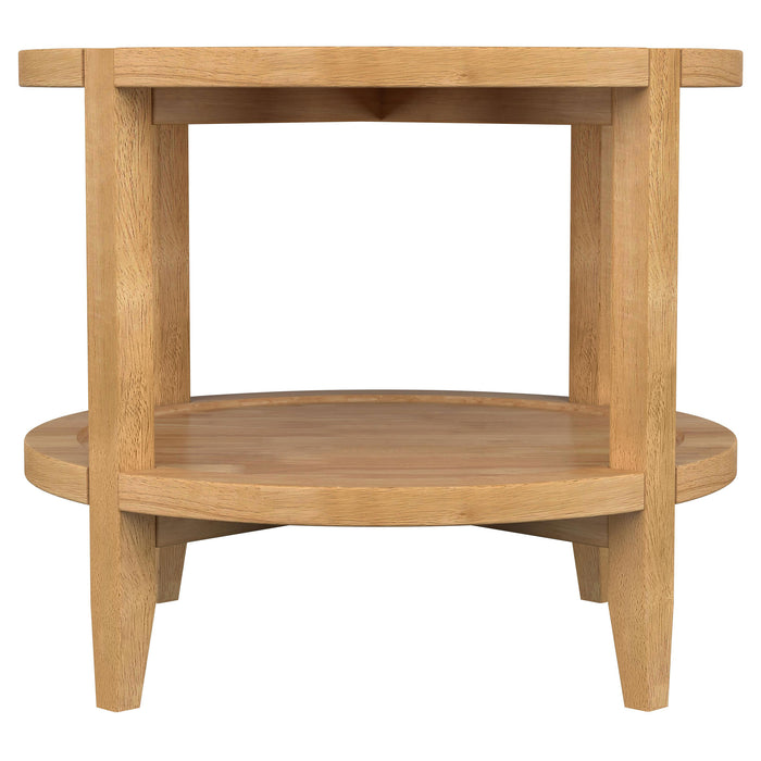 Camillo  Round Coffee and End Table Set Maple