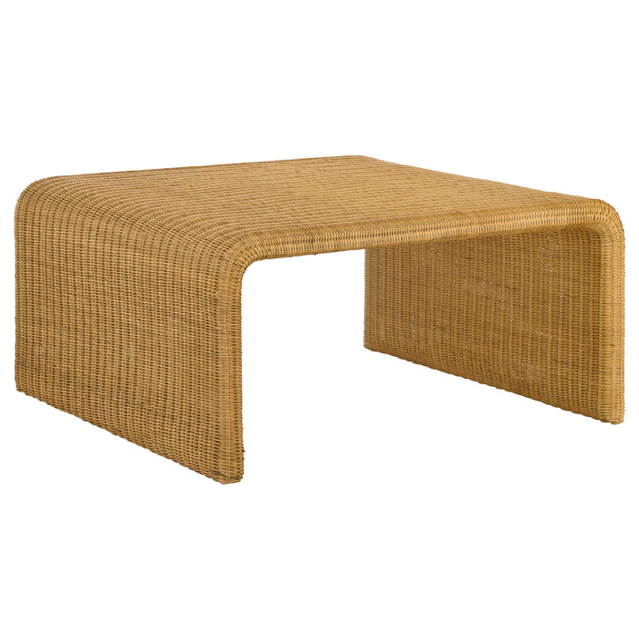 Cahya  Rattan Coffee and End Table Set Black