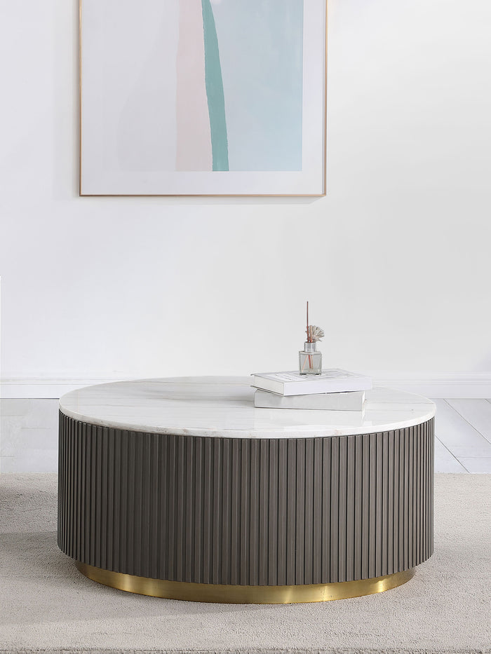 Dearborn Genuine Marble Round Coffee Table