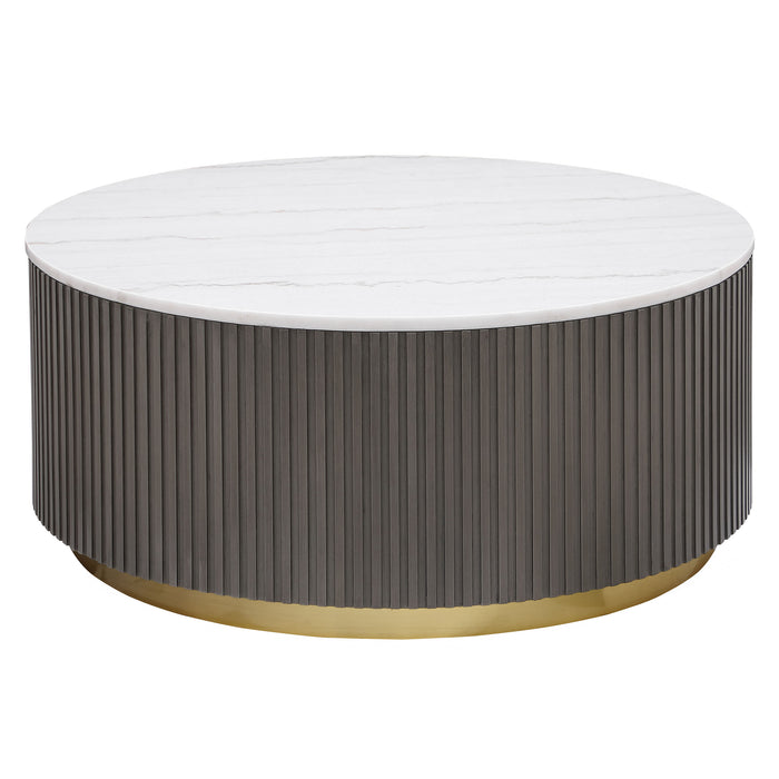 Dearborn Genuine Marble Round Coffee Table