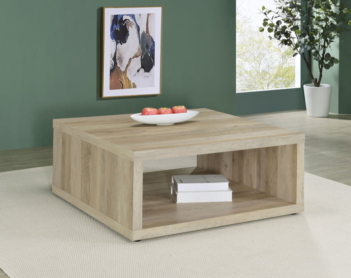 Frisco Square Engineered Wood Coffee Table Dark Pine