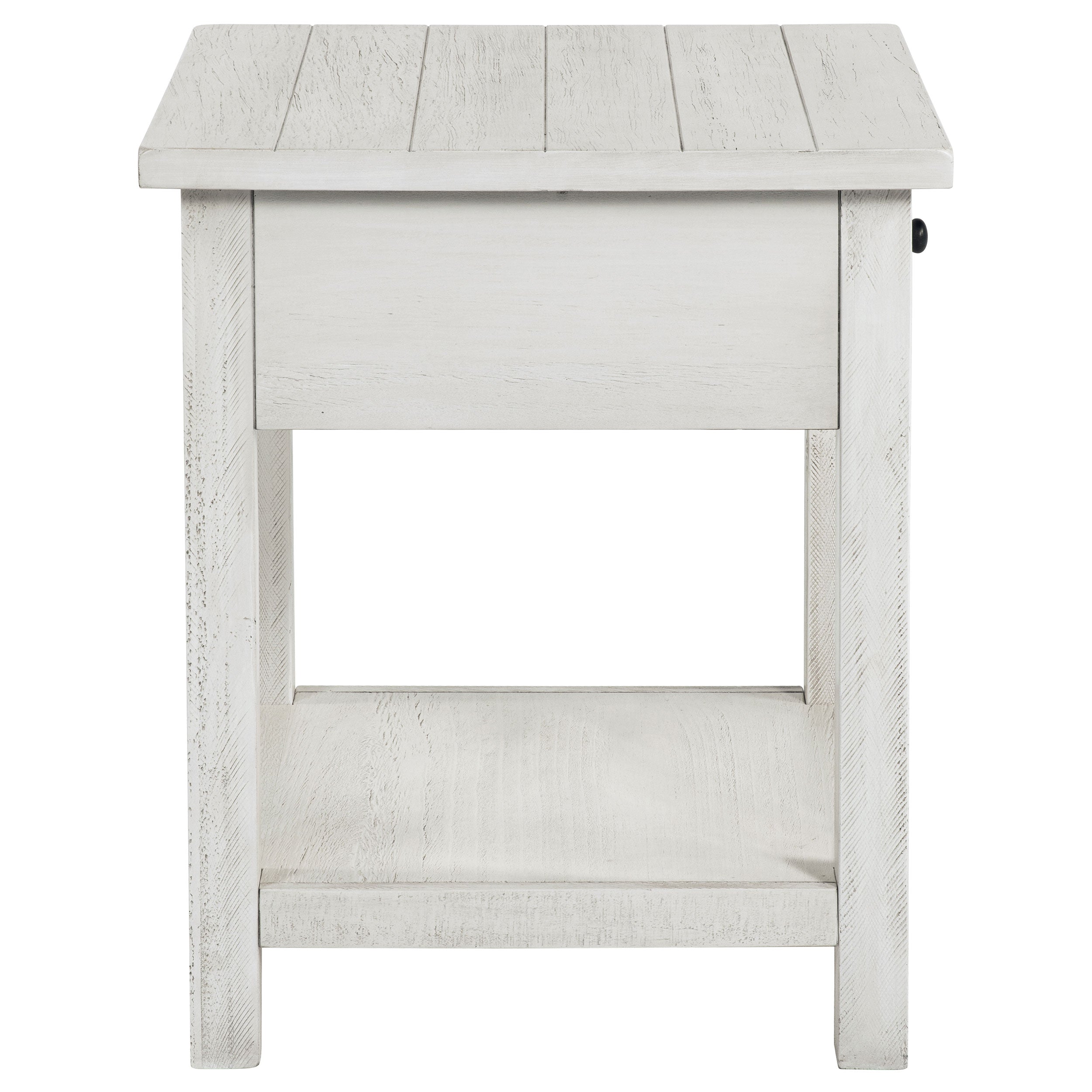 Payne 1-drawer Wood End Table with Shelf Distressed Brown
