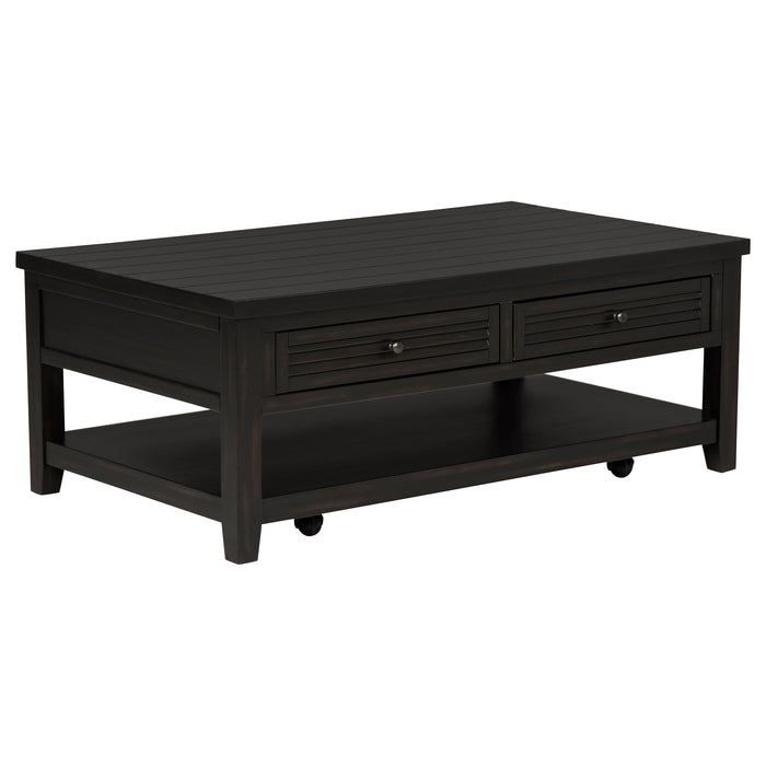 Concord  Coffee and End Table Set Distressed Java