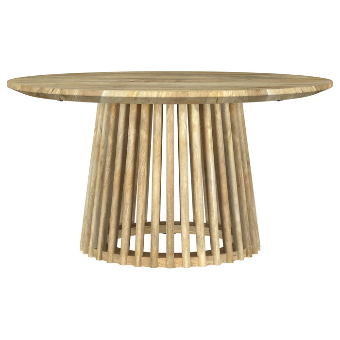 Touhy  Round Coffee and End Table Set Natural Mango