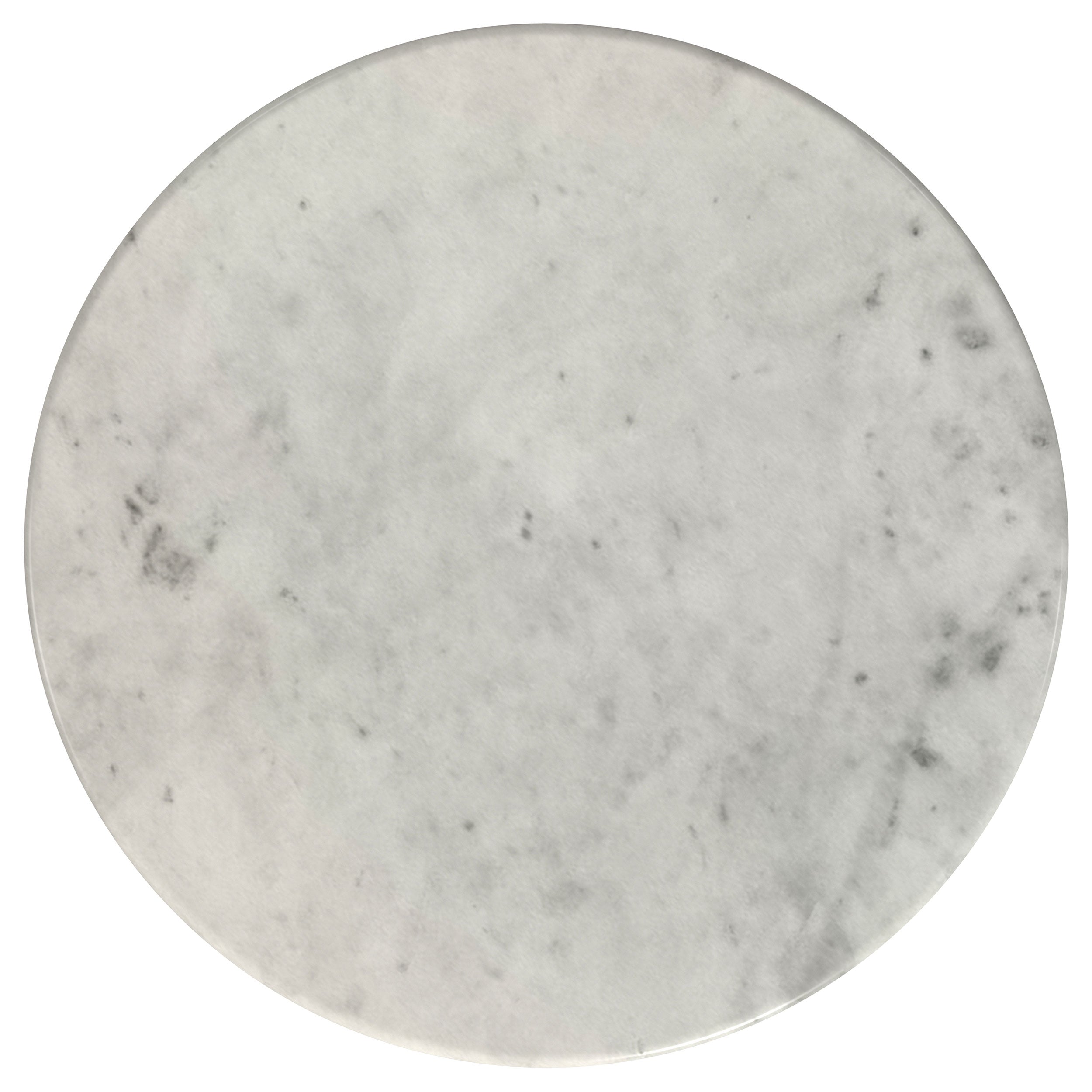 Hermas  Round Marble Coffee and End Table Set White