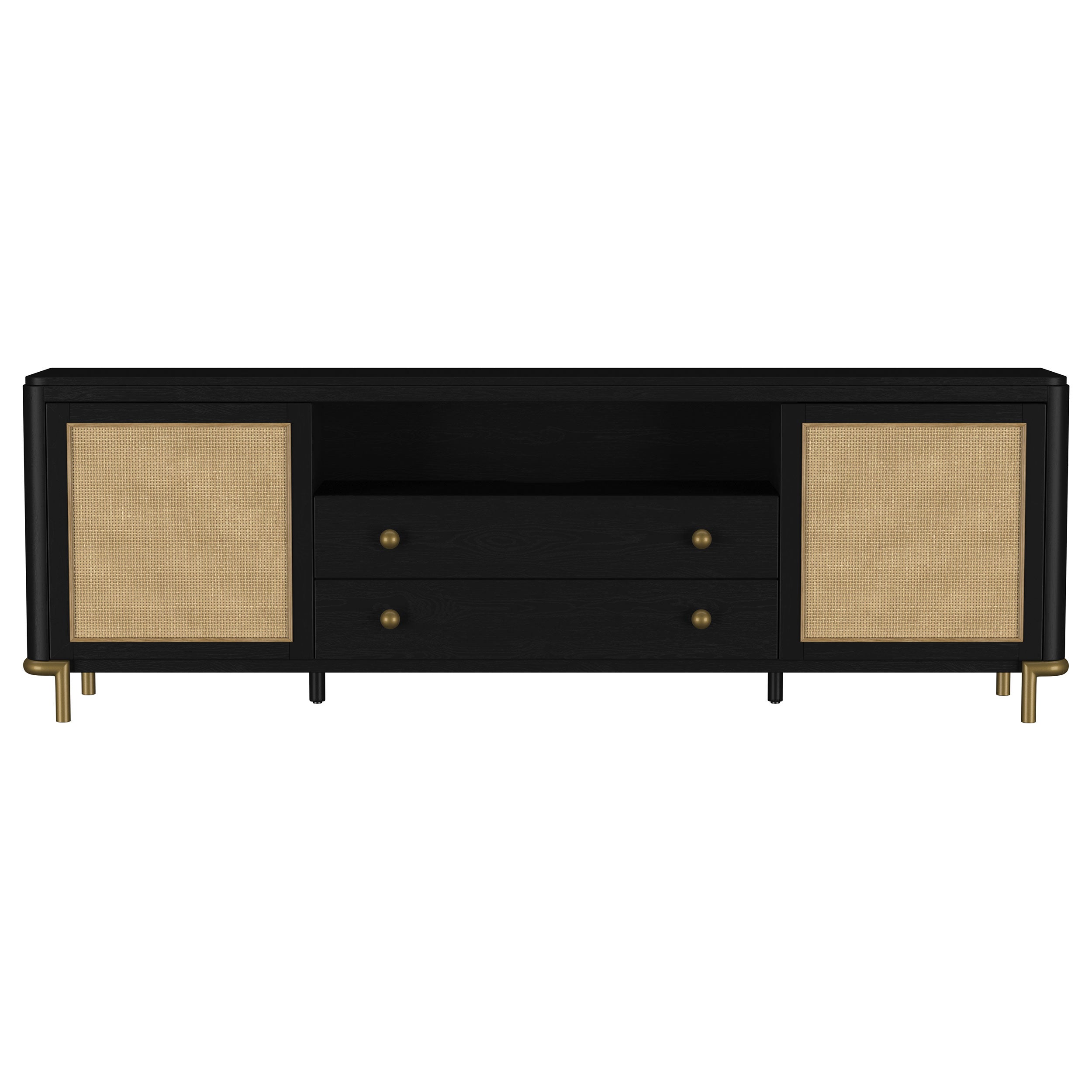 Arini Rattan Cane 2-door TV Stand Media Console